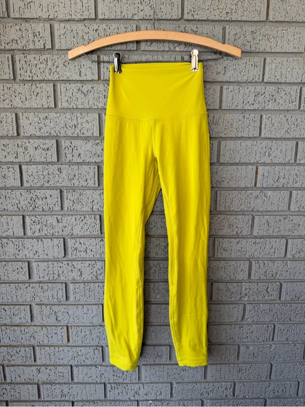 Lululemon Align High-Rise Leggings 25" Yellow Serpentine Size 0 - Image 5