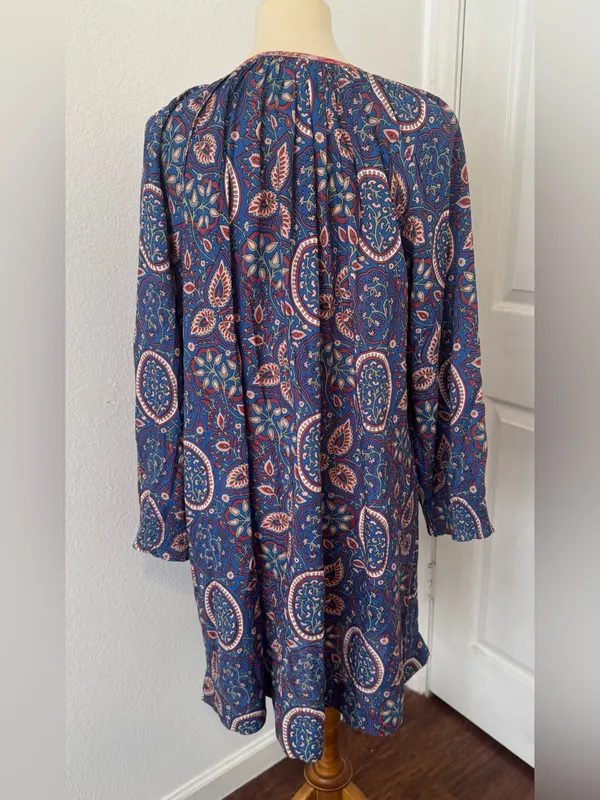 Natural Life Midi Dress Oversized Loose Paisley Boho Granola Hippie Size XL - Image 3