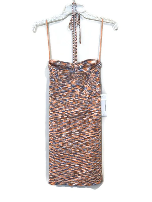 American Eagle Outfitters Orange and Blue Knit Halter Dress New - Image 3