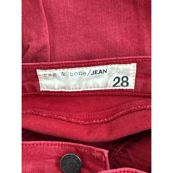 Rag & Bone High Rise Skinny Jeans Red‎ Size 28 Cropped Tencel Blend - Image 12