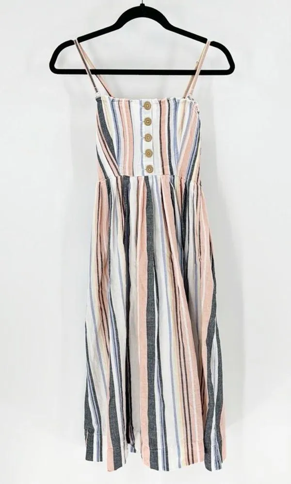 Free People Lilah Pleated Tube Midi Dress cotton summer lightweight adjustable - Image 2
