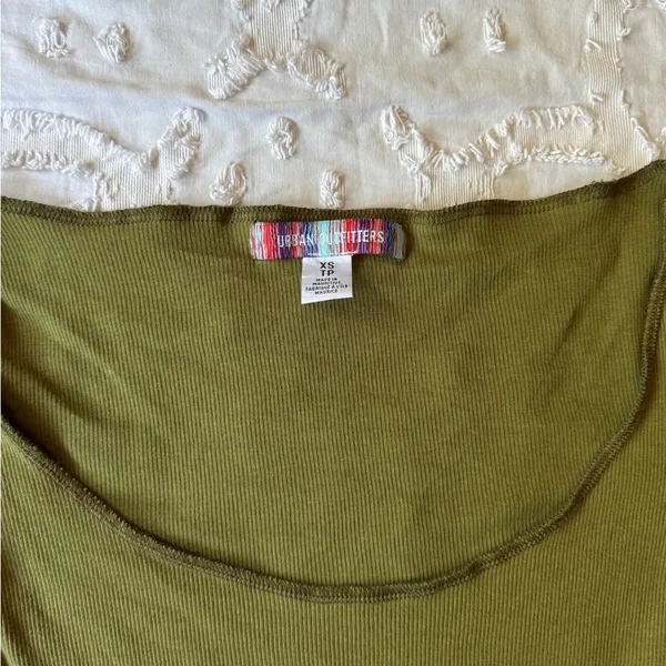Urban Outfitters XS OLIVE GREEN LOW CUT CROP TOP - Image 3