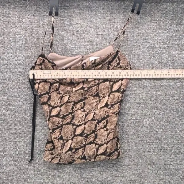 ASTR The Label Darla Cowl Neck Cami Top Snake Print Brown Neutral Capsule Rare - Image 10
