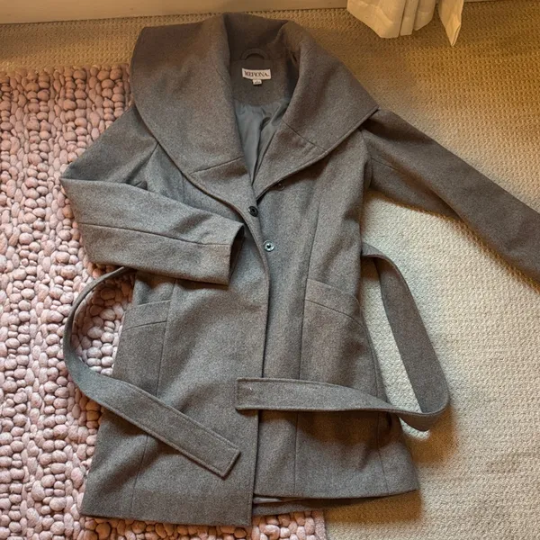 NWOT Merona® Women's Shawl Collar Coat Brown/taupe Pea Coat sz small - Image 2