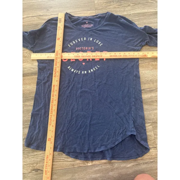 Vintage Victorias Secret Forever In Love Always An Angel Graphic Tee Navy Large - Image 3