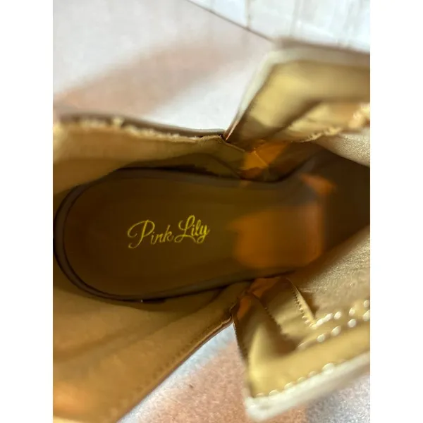 Womens‎ Pink Lily Beth Brown Open Toe Shoes size 9 NEW - Image 7