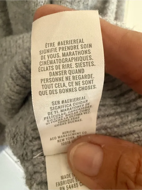 Aerie Oversized V-Neck Lightweight Sweater - Light Gray - Image 9