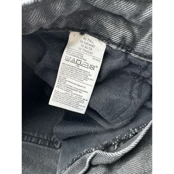 Old Navy Extra High Rise Wide Leg Distressed Black Jeans Women’s Size 10 Tall - Image 6
