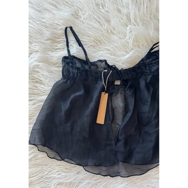 Skims Romance Babydoll Top Onyx Size Small - Image 10