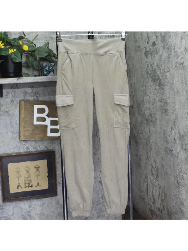 NEW A New Day Womens Relaxed Fit Knit Super Soft Cargo Joggers Walnut Brown S - Image 2