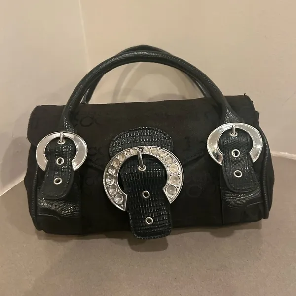 Bag Chic Black Satchel with Silver Buckle Accents by ROCCOBAROCCO/lovely clean - Image 2