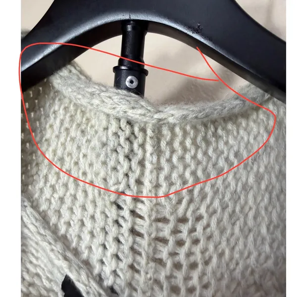 360 Cashmere‎ Wool Blend Open Front Cardigan Oatmeal Grey Chunky Knit Small - Image 7