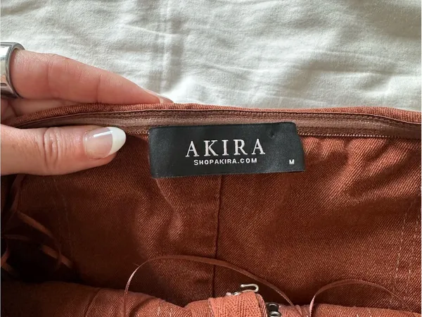 AKIRA Rust Brown Strapless Corset Top - Image 4