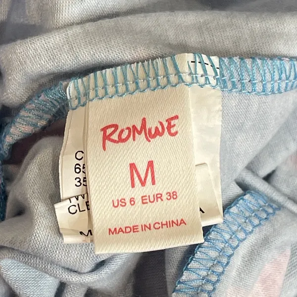 ROMWE Blue and Pink Bear Print Sleep Shorts - Image 6
