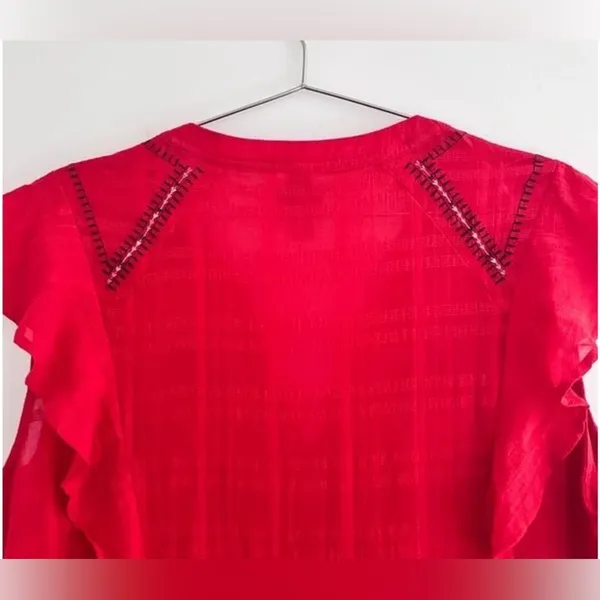 Knox Rose Women's Boho Short Sleeve V Neck Tiered Embroidered Dress Size L - Image 14