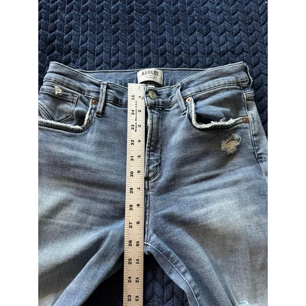 AGOLDE‎ Women's Blue Denim Distressed Jean Ankle Size 29 - Image 8