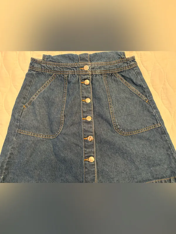 H&M Denim Overall Dress Size 6 - Image 11