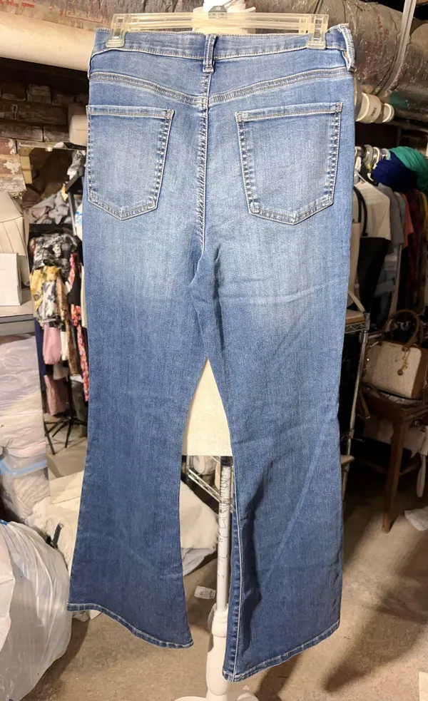 Girl•ish high rise flare 9/29 jeans wide leg new with tag Same day shipping Smoke and pets free - Image 3