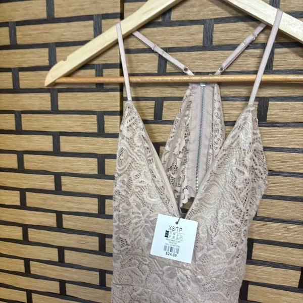 Revamped Tan‎ Lace Dress Size XS - Image 3