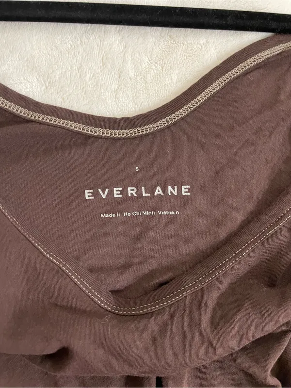 Everlane Sleeveless Tank Top 100% Cotton in Brown Size S - Image 5