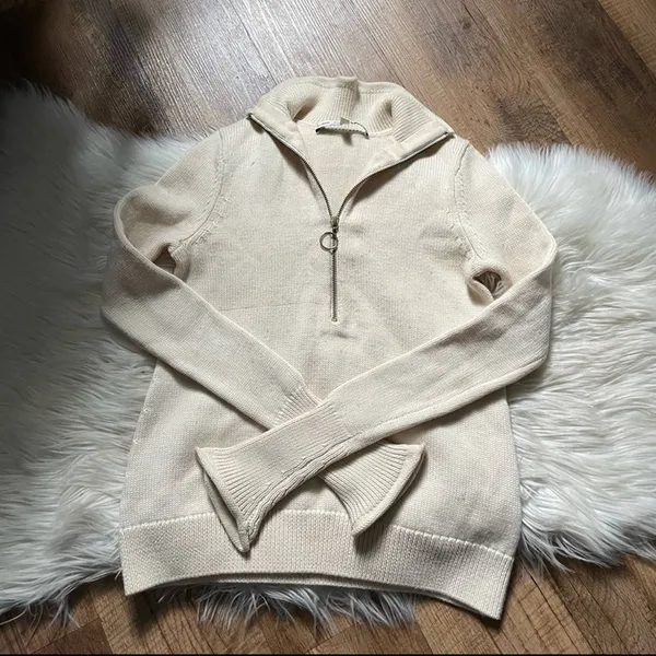 & Other Stories Cream Half Zip Sweater - Image 2