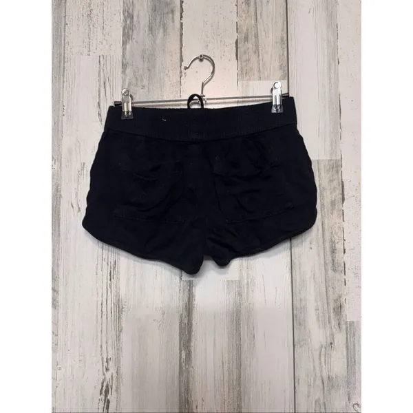 SO Black Lounge Dolphin Hem Shorts XS Drawstring Soft Rayon - Image 4