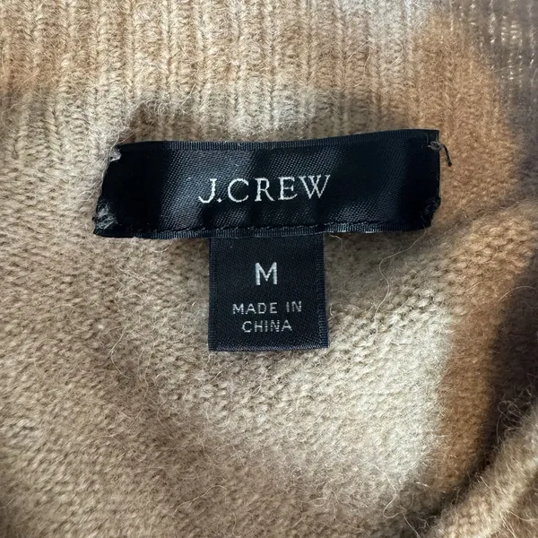 J Crew Rollneck Sweater Size M Tan Supersoft Yarn Merino Alpaca Quiet Luxury - Image 6