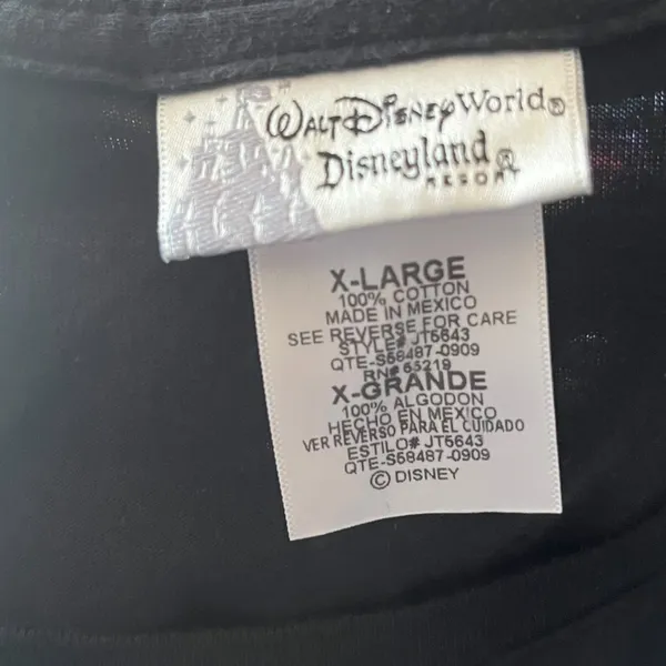 Walt Disney World Mickey Mouse‎ Black T-Shirt Super Star Disneyland XL - Image 7