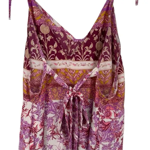Free People Leona Floral Printed Jumpsuit Lilac Size Medium Boho Beachy Festival - Image 11
