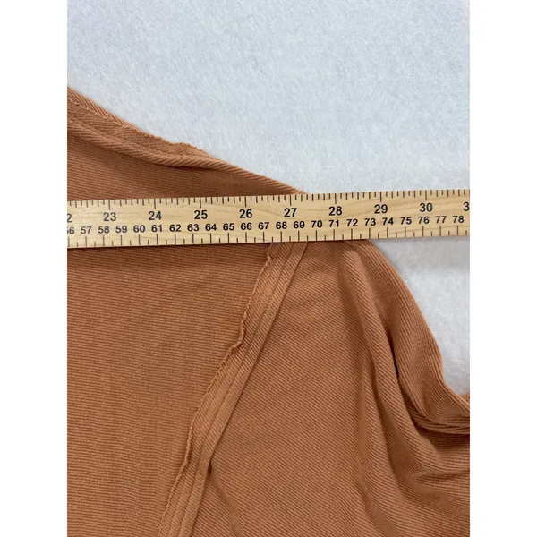 Free People We The Free Women M Terracotta Brown Ribbed Oversized Turtleneck Top - Image 4