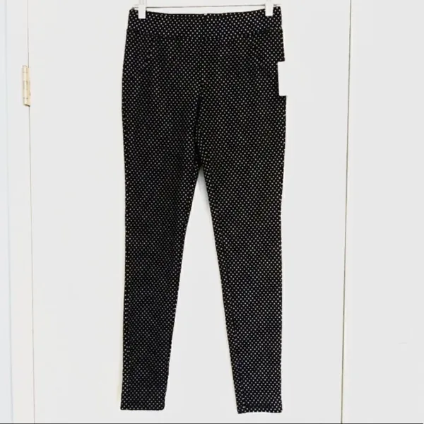 Free People Black & White Polka Dot Thick Leggings - Image 3