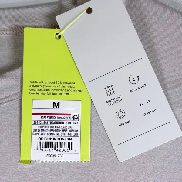 All in Motion Womens Long Sleeve Active Top Taupe Keyhole Back Size M‎ NEW - Image 10