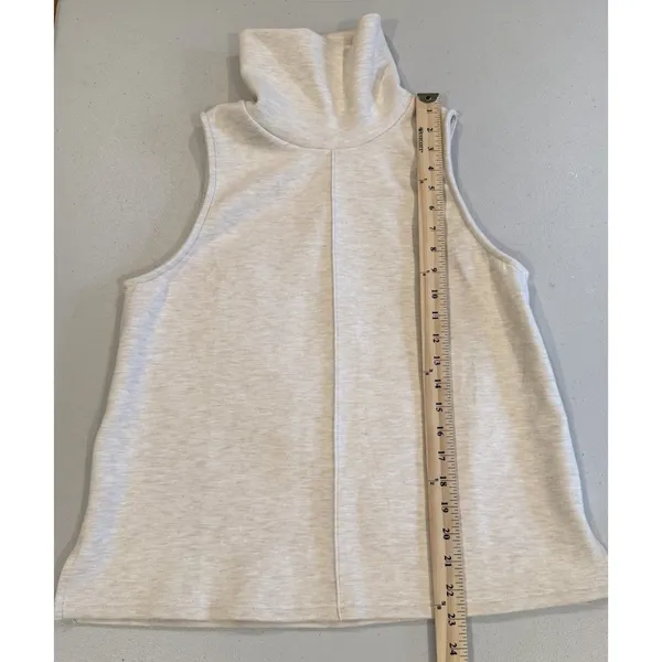 NEW OGL Turtleneck Top Medium Beige FuzzLuxe Minimal Travel Office Cottage - Image 4