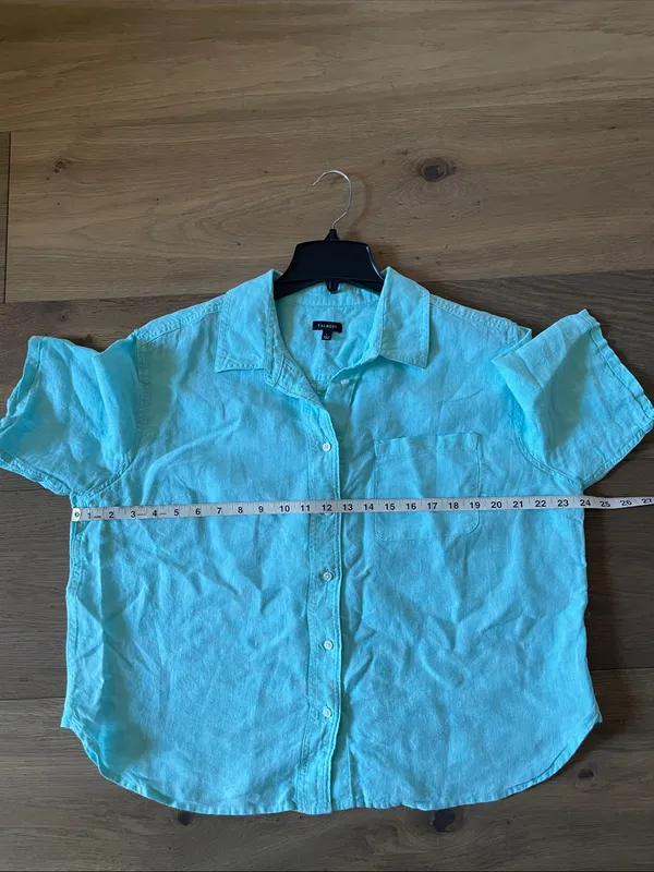 Talbots Linen Classic-Collar Short-Sleeve Shirt Size Large - Image 7