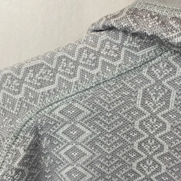 Patagonia Gray Diamond Print Long Sleeve Quarter Zip Sweater L - Image 4