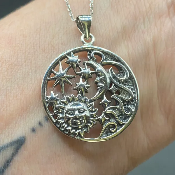 Elements Celestial Sterling Silver Pendant On Sterling Silver Cable Chain - Image 3
