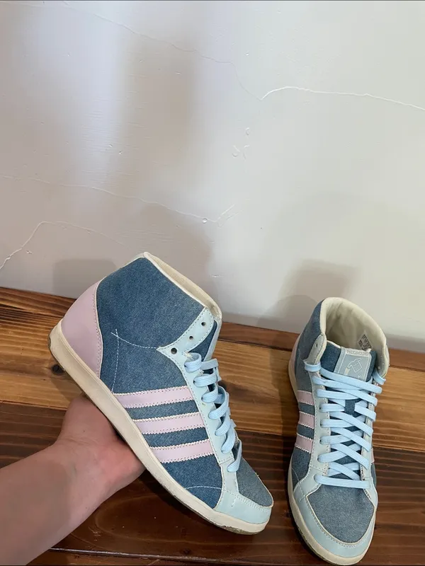 🔥RARE🔥 adidas Retro Women's adi Hoop Mid Grun Shoe,Neoblue/Purple/Glacier 9 - Image 2