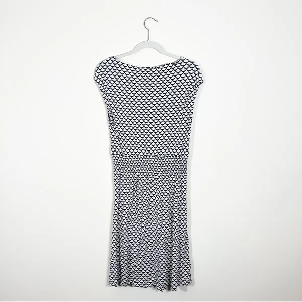 Tory Burch Justina Scallop Print Blouson Dress Large - Image 3