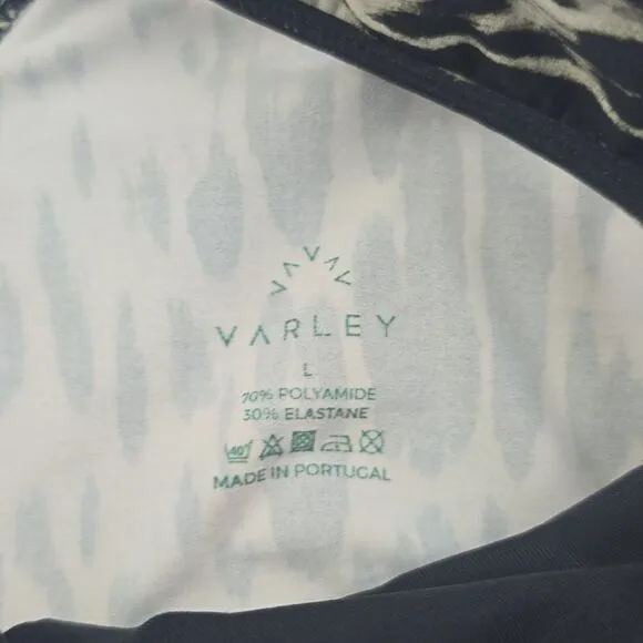 Varley 75N Animal Print Bikini Top‎ Front Zipper Size Large - Image 6