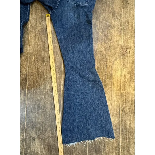 Forever 21 Blue Denim Flare Leg Jeans Daisies-High Rise‎ Size 29 60's - Image 14