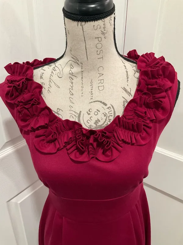 Nwt London‎ Times Maroon Rosette Dress - Image 4