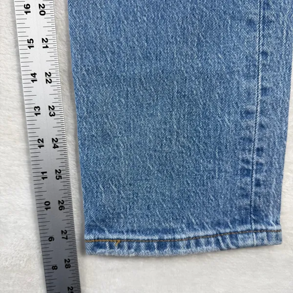 Levis 501 Original Fit Jeans Light Wash Distress High Rise Straight Leg Denim 25 - Image 5