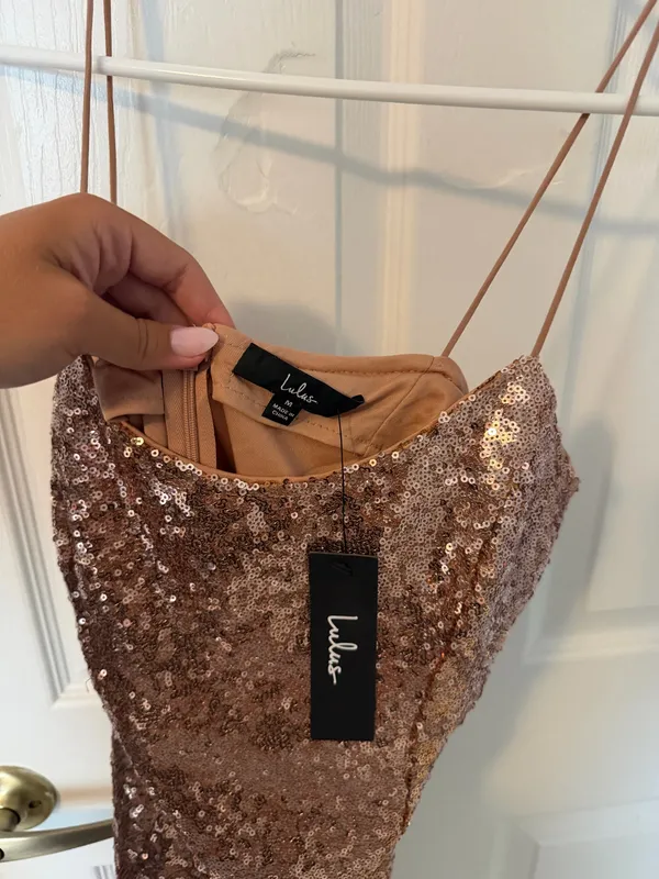 Lulus NWTS rose gold sequin mini dress - Image 2