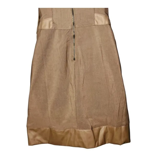 Lucy & Co Faux Leather Mini Dress Womens S Tan Rosette‎ 3D Floral Cocktail NWT - Image 10