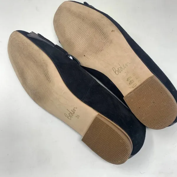 Boden Melody Suede Loafers Black‎ & Pewter Fringe Flats Size 36 / US 5.5 - Image 10