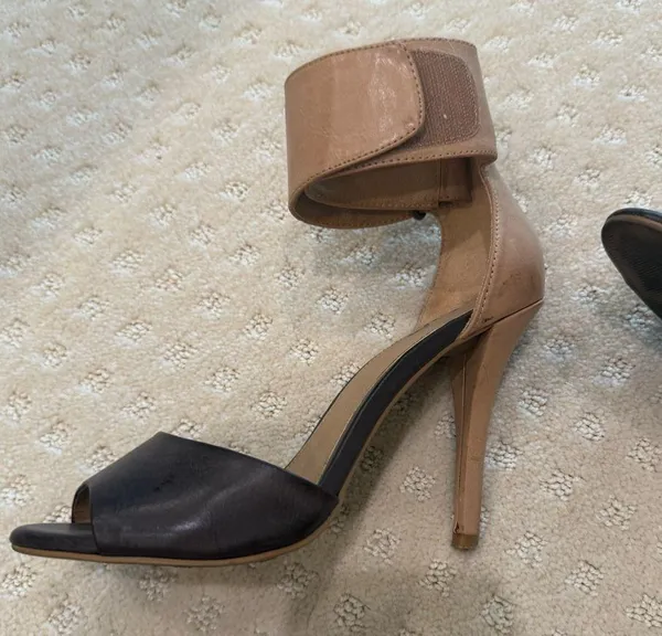 MIA Two-Tone Ankle Strap Heels – Brown & Tan, Size - Image 7