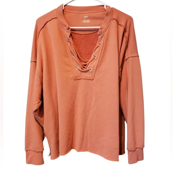 Aerie Terracotta Long Sleeve Top Md - Image 5