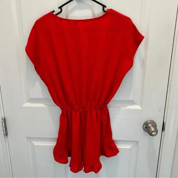 Papaya Red Women's Romper - Image 3
