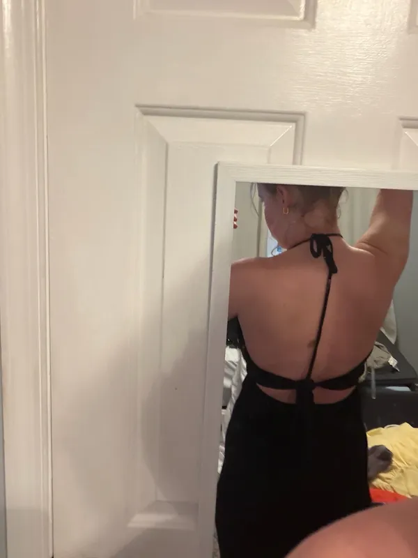 Boutique Cut-Out Black Maxi Dress - Image 3