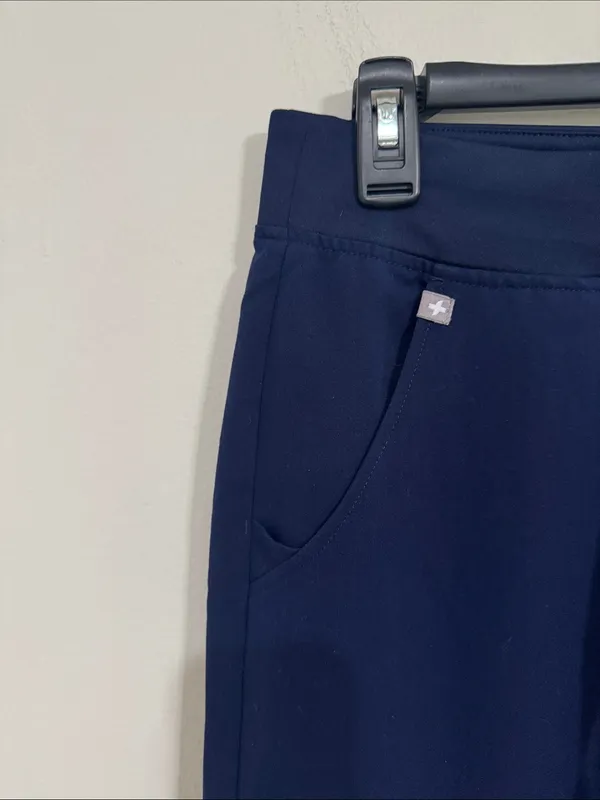 Figs Zamora Drawstring Jogger Scrub Pant back embroidered in Navy size S - Image 7